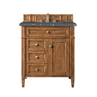 30 Inch Brittany Freestanding Vanity in Saddle Brown / Parisien Bleu Top