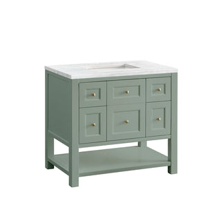 36 Inch Breckenridge Freestanding Vanity in Smokey Celadon / Arctic Fall Top