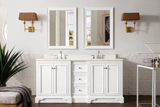 73.25 Inch De Soto Freestanding Vanity in Bright White / Eternal Marfil Top
