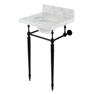 Edwardian 19 Inch Console Sink in Carrara Marble