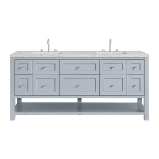 72 Inch Breckenridge Freestanding Vanity in Serenity Blue / Eternal Jasmine Pearl Top