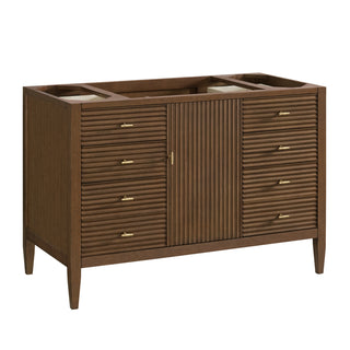 48 Inch Myrrin Freestanding Vanity in Mid-Century Walnut / Ethereal Noctis Top