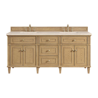 72 Inch Lorelai Freestanding Vanity in Light Natural Oak / Eternal Marfil Top