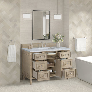 48 Inch Lorelai Freestanding Vanity in Whitewashed Oak / Carrara White Top