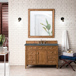 48 Inch Brittany Freestanding Vanity in Saddle Brown / Parisien Bleu Top