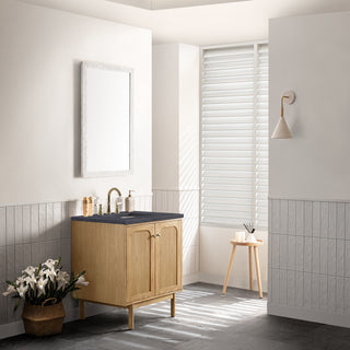 30 Inch Laurent Dual Mount Vanity in Light Natural Oak / Charcoal Soapstone Top