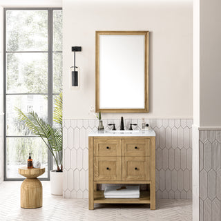 30 Inch Breckenridge Freestanding Vanity in Light Natural Oak / White Zeus Top
