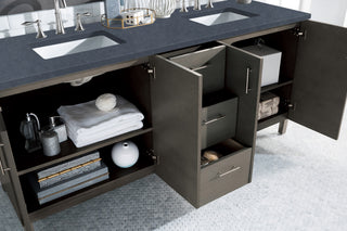 72 Inch Metropolitan Dual Mount Vanity in Silver Oak / Charcoal Soapstone Top