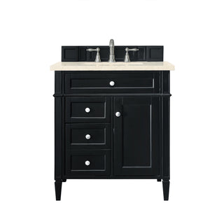 30 Inch Brittany Freestanding Vanity in Black Onyx / Eternal Marfil Top