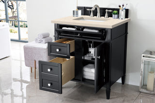 30 Inch Brittany Freestanding Vanity in Black Onyx / Eternal Marfil Top
