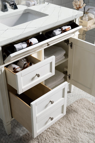 36 Inch Brittany Freestanding Vanity in Bright White / Ethereal Noctis Top