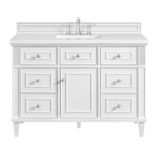 48 Inch Lorelai Freestanding Vanity in Bright White / White Zeus Top