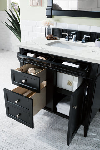 36 Inch Brittany Freestanding Vanity in Black Onyx / Ethereal Noctis Top