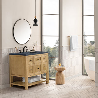 36 Inch Breckenridge Freestanding Vanity in Light Natural Oak / Charcoal Soapstone Top