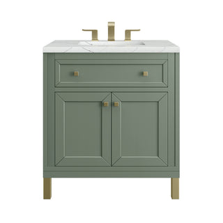 30 Inch Chicago Freestanding Vanity in Smokey Celadon / Ethereal Noctis Top