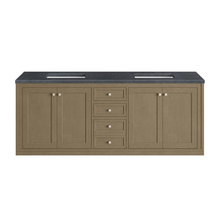 72 Inch Chicago Freestanding Vanity in Walnut Whisper / Charcoal Soapstone Top
