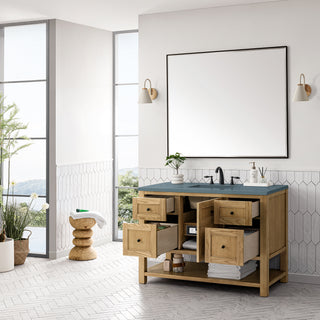 48 Inch Breckenridge Freestanding Vanity in Light Natural Oak / Cala Blue Top
