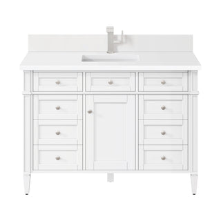 48 Inch Brittany Freestanding Vanity in Bright White / White Zeus Top