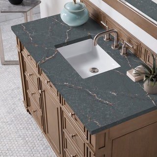 48 Inch Bristol Freestanding Vanity in Whitewashed Walnut / Parisien Bleu Top