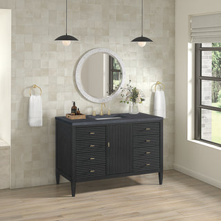 48 Inch Myrrin Freestanding Vanity in Carbon Oak / Charcoal Soapstone Top