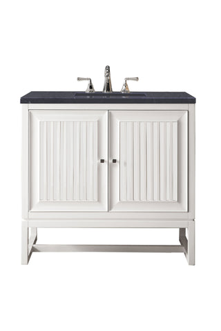 36 Inch Athens Dual Mount Vanity in Glossy White / Charcoal Soapstone Top