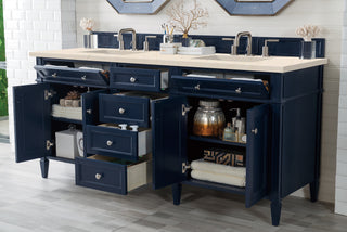 72 Inch Brittany Freestanding Vanity in Victory Blue / Eternal Marfil Top