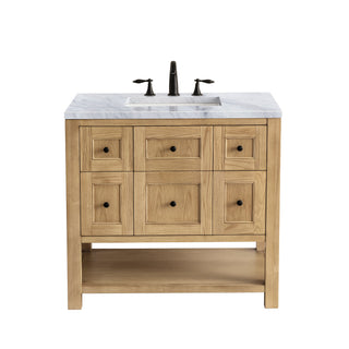36 Inch Breckenridge Freestanding Vanity in Light Natural Oak / Carrara White Top