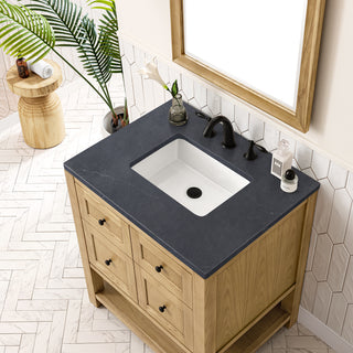 30 Inch Breckenridge Freestanding Vanity in Light Natural Oak / Charcoal Soapstone Top
