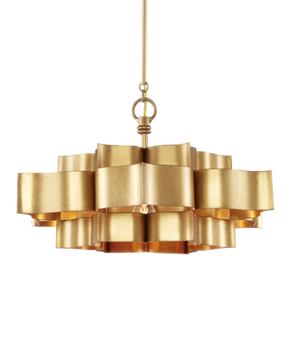 Grand Lotus Small Gold Chandelier