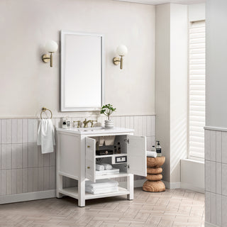 30 Inch Breckenridge Freestanding Vanity in Bright White / White Zeus Top