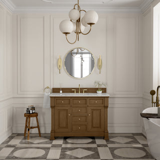 48 Inch Brookfield Freestanding Vanity in Honey Oak / Eternal Jasmine Pearl Top