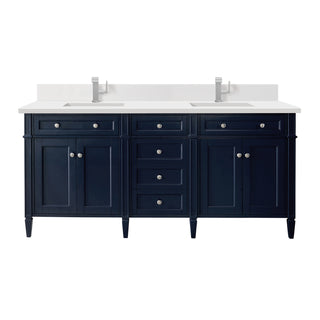 72 Inch Brittany Freestanding Vanity in Victory Blue / White Zeus Top