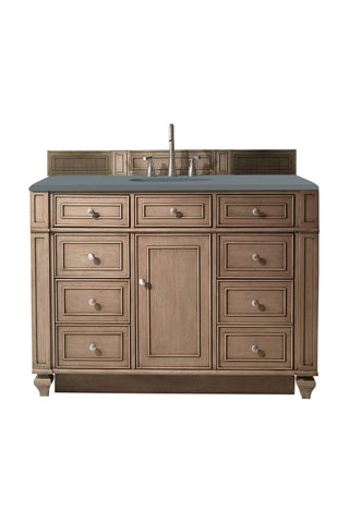 48 Inch Bristol Freestanding Vanity in Whitewashed Walnut / Cala Blue Top