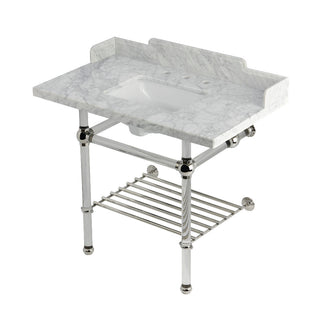 Pemberton 36 Inch Console Sink in Carrara Marble