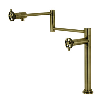 Webb Pot Filler Faucet in Antique Brass