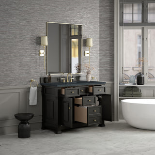 48 Inch Brookfield Freestanding Vanity in Black Onyx / Charcoal Soapstone Top
