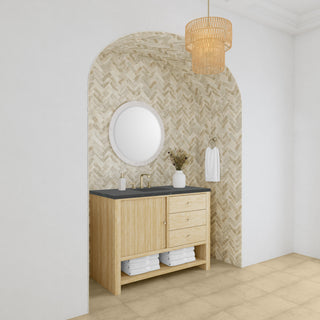 48 Inch Marigot Freestanding Vanity in Sunwashed Oak / Charcoal Soapstone Top