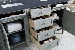 60 Inch Brittany Freestanding Vanity in Urban Gray / Charcoal Soapstone Top