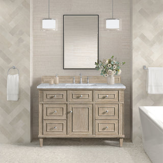 48 Inch Lorelai Freestanding Vanity in Whitewashed Oak / Carrara White Top