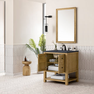 30 Inch Breckenridge Freestanding Vanity in Light Natural Oak / Charcoal Soapstone Top