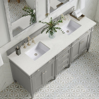 72 Inch Brittany Freestanding Vanity in Urban Gray / Lime Delight Top