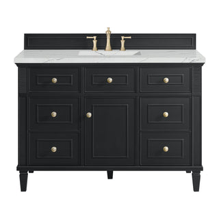 48 Inch Lorelai Freestanding Vanity in Black Onyx / Ethereal Noctis Top