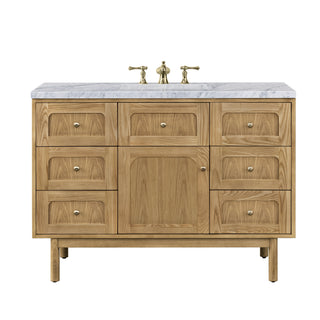 48 Inch Laurent Dual Mount Vanity in Light Natural Oak / Carrara White Top