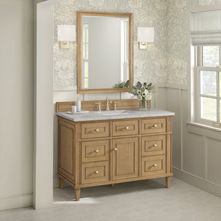 48 Inch Lorelai Freestanding Vanity in Light Natural Oak / Eternal Jasmine Pearl Top