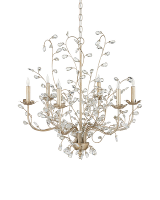 Crystal Bud Medium Silver Chandelier