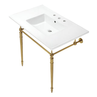 Edwardian 37.38 Inch Console Sink in White