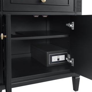 72 Inch Lorelai Freestanding Vanity in Black Onyx / White Zeus Top
