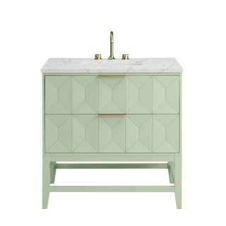 36 Inch Emmeline Freestanding Vanity in Pistachio / Eternal Jasmine Pearl Top