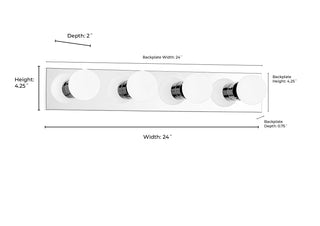 Bellisse 24" Wide 4-Light Bath Bar