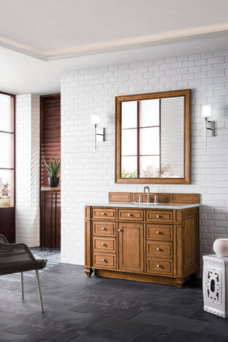 48 Inch Bristol Freestanding Vanity in Saddle Brown / Carrara White Top